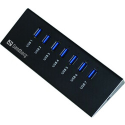 Sandberg 133-82 USB Hub 3.0 USB-A με 7 Θύρες USB-A & Εξωτερική Παροχή Ρεύματος