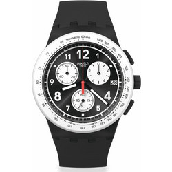 Swatch Ανδρικό Ρολόι Χρονογράφος με Μαύρο Καουτσούκ Λουράκι SUSB420
