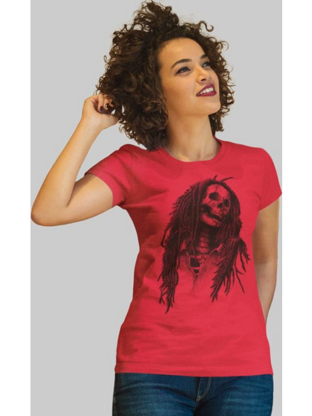 Skull Bob Marley w T-shirt - RED