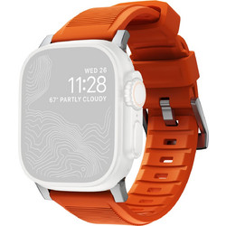 Nomad Rugged Λουράκι Σιλικόνης Orange / Silver (Apple Watch 42 / 44 / 45 / 49mm)