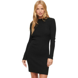Superdry Mini Καθημερινό Φόρεμα Πλεκτό Μαύρο W8011515A-02A