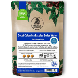 Ingagi Coffee Espresso Decaf Colombia Excelso Swiss Water σε Κόκκους 250gr