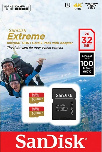 SANDISK EXTREME MICROSDHC 32GB U3 A1 V30 100MB/S