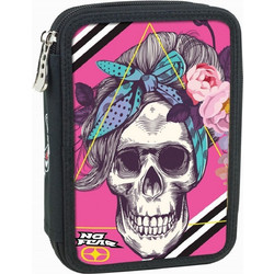 Back Me UP No Fear Skully Κασετίνα Γεμάτη με 2 Θήκες Ροζ 347-80100