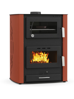 Thermogatz GSW 35 Oven Ατσάλινη Ξυλόσομπα Καλοριφέρ με Φούρνο 35kW