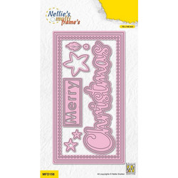 Multi Frame Dies - Στενσιλ Nellie's Choice Mini Slimline Merry Christmas MFD158