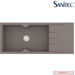 Sanitec Ultra Granite 817 Επικαθήμενος Νεροχύτης Γρανίτη Αντιστρεφόμενος Ματ Sienna 116x50cm