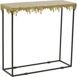 Κονσόλα Bulco 287-000018 80,5x28x72cm Gold-Black Μέταλλο
