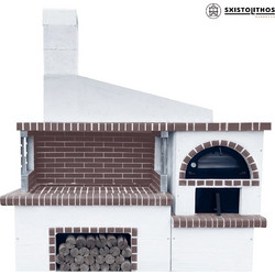 Sxistolithos 05100 Χτιστή Ψησταριά με Φούρνο και Πάγκο 245cm