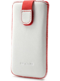 Ancus Θήκη Protect για Samsung A3 A300F Lenovo S750 and Xperia Z3 Z5 Old Leather Λευκή με Κόκκινη Ραφή - (G355, Core Advance, Y540, G6, Lumia 720)
