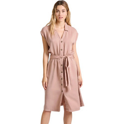 Funky Buddha Midi Καλοκαιρινό Καθημερινό Φόρεμα Σεμιζιέ Nude FBL009-147-13