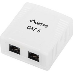 Lanberg Surface mount box 2x RJ45 Cat6 white