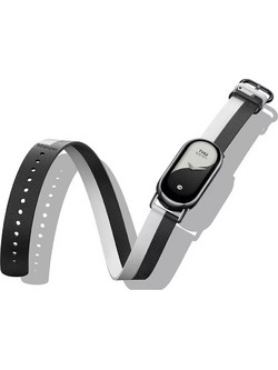 Xiaomi Λουράκι Δερμάτινο Double Black / White (Xiaomi Smart Band 8)