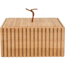 Estia Κουτί Αποθήκευσης Και Οργάνωσης Bamboo Essentials 15x15x7cm Natural