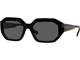 Vogue VO5554S W44/87 Γυναικεία Γυαλιά Ηλίου Πολυγωνικά Κοκάλινα Μαύρα με Μαύρο Polarized Φακό