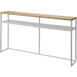 Κονσόλα YMZK2028 126x20,5x65cm Natural-White Ατσάλι,Ξύλο