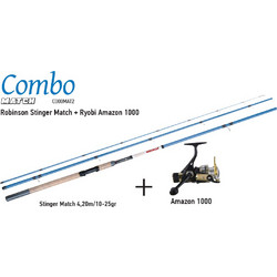 Robinson Stinger Match + Ryobi Amazon 1000 Σετ Καλάμι Ψαρέματος για Εγγλέζικο Carbon Τρίσπαστο 4.2m με Μηχανισμό 10-25gr