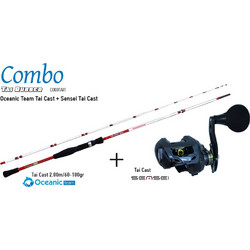 Oceanic Tai Cast + Sensei Tai Cast Σετ Καλάμι Ψαρέματος για Casting / Tai Rubber Carbon Δίσπαστο 2m με Μηχανισμό 60-180gr