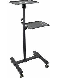 StarTechcom Mobile Projector and Laptop StandCart Heavy Duty Portable Projector Stand (2 Vented Shelves hold 22lb10kg each) Height Adjustable Rolling AV Presentation Cart with Wheels Lockable Casters