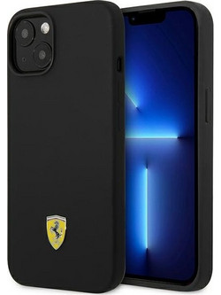 Ferrari Silicone Metal Logo - θήκη για Apple iPhone 14 - Μαύρο