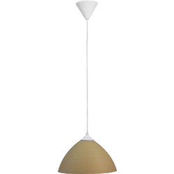 Heronia Lighting Κρεμαστό Φωτιστικό Οροφής με Κρύσταλλα Μονόφωτο E27 Μπεζ Brush GL-1010/25 1/L 02-0204