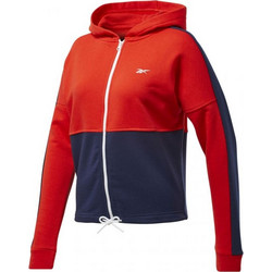 Reebok Essentials Logo Γυναικεία Ζακέτα Φούτερ Κοντή με Κουκούλα και Φερμουάρ Πολύχρωμη FT0901