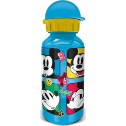 Stor Mickey Mouse Fun-Tastic Παιδικό Μπουκάλι Αλουμινίου με Καλαμάκι Πολύχρωμο 370ml