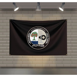 Σημαία διακοσμητική AMG flag Decor 60x90cm - Μαύρη - Μπέζ