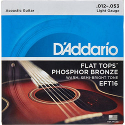 D'Addario EFT16 Σετ 6 Χορδές Ακουστικής Κιθάρας Phosphor Bronze 12-53" Light Tension