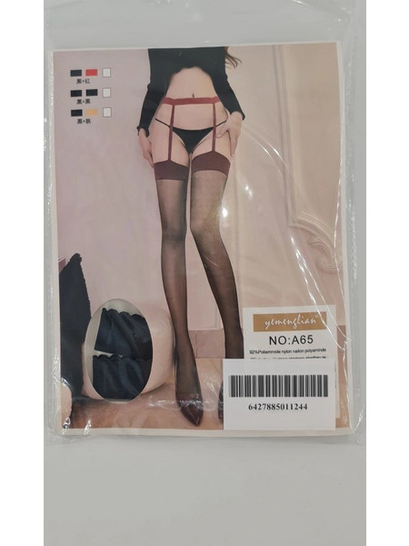 Sexy Stockings with Garter Effect Black/Red S-L