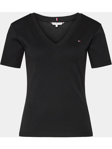 TOMMY HILFIGER NEW SLIM CODY V-NECK SS WW0WW40584-BDS Black