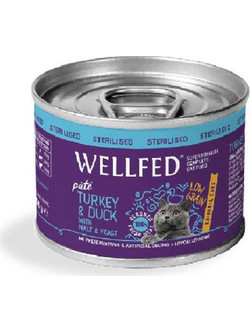 Wellfed Sterilised Adult Hairball Care Pate with Turkey & Duck 200gr
