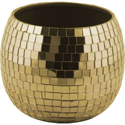 Present Time Disco Mirror Κασπώ Μεταλλικό Χρυσό 18x15cm PT4224GD