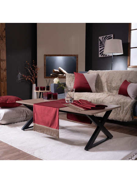 Τραβέρσα Sari (40x160cm) Teoran Velvet 10 Bordeaux