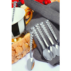 Spoon Set (12 Pieces) Ozd - yeni - kalp - cay Silver