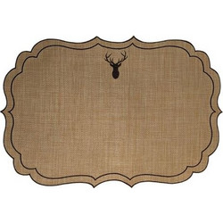Σουπλά Κέντημα Ελάφι Σετ 4 Τεμαχίων Ninette Raffia/Brown La Gallina Matta (36x52 cm)