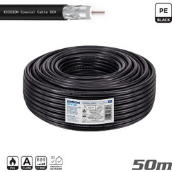 Edision Καλώδιο Coaxial OCX-50 CU AL Fca PE Μαύρο 50m