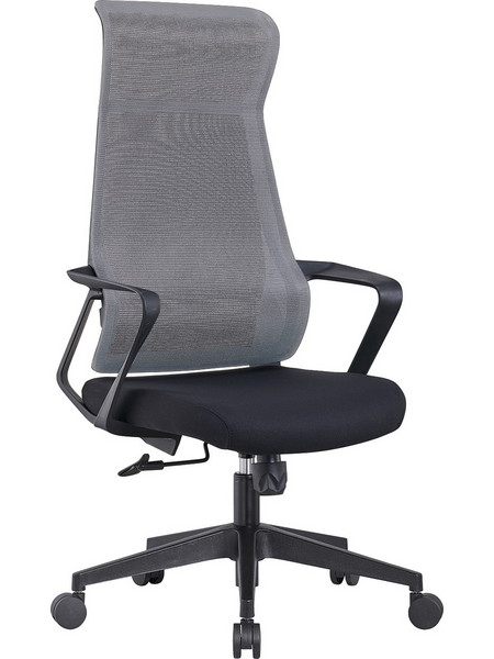 Woodwell BF2990 Καρέκλα Γραφείου με Προσκέφαλο Στήριξη Μέσης και Ανάκλιση Μαύρη Γκρι ΕΟ616,2