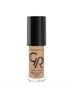 Golden Rose Total Cover 2 In 1 & Concealer 18 Cappuccino Liquid Foundation SPF15 30ml