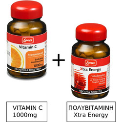 Lanes Vitamin C 100mg 30 Ταμπλέτες + Xtra Energy 30 Ταμπλέτες