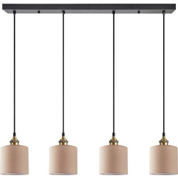 Home Lighting Κρεμαστό Φωτιστικό Οροφής Ράγα Πολύφωτο E27 Καφέ SE21-BR-10-4BL-SH3 77-8745