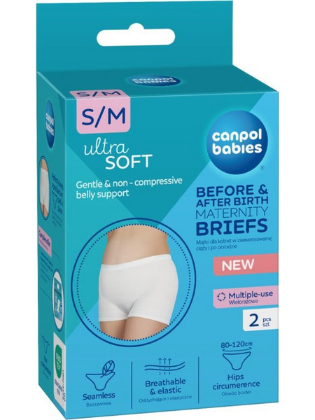 Canpol babies Maternity Briefs εσώρουχα εγκυμοσύνης και λοχείας 2 σε 1 μέγεθος S/M 2 τμχ