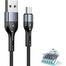 USAMS Καλώδιο πλεγμένο U55 2A micro USB 1τμχ. για σετ U55 μαύρο 1μ SJ450ZJ01 (US-SJ450) SJ450USBSG01