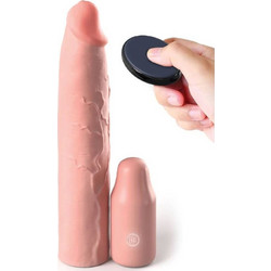 Pipedream Sleeve + Plug Remote Κάλυμμα Επιμήκυνσης Πέους με Δόνηση 22.8cm Flesh