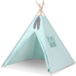 Bobono Teepee Tent & Decorative Feathers Mint