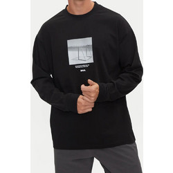BALR. T-Shirt ΛΑΙΜΟΚΟΨΗ ΜΑΥΡΟ ΜΑΚΡΥΜΑΝΙΚΟ ΜΕ ΣΤΑΜΠΑ ΕΜΠΡΟΣ ΚΑΝΟΝΙΚΗ ΓΡΑΜΜΗ