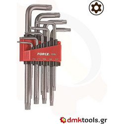 FORCE 5098LT σετ κλειδιά allen torx με τρυπα μακριά 9 τεμ