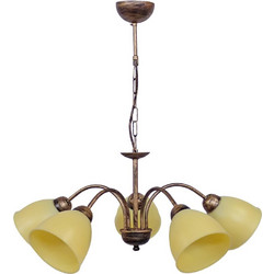 Heronia Lighting LAB/5L OVO Κρεμαστό Φωτιστικό Οροφής Πολύφωτο E27 Χρυσό 01-0320