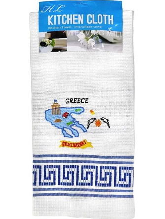 Αναμνηστική πετσέτα κουζίνας Greece Chalkidiki k. 054064
