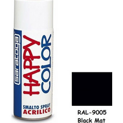 Saratoga Happy Acrilico Σπρέι Βαφής Ral9005 Μαύρο Ματ 400ml